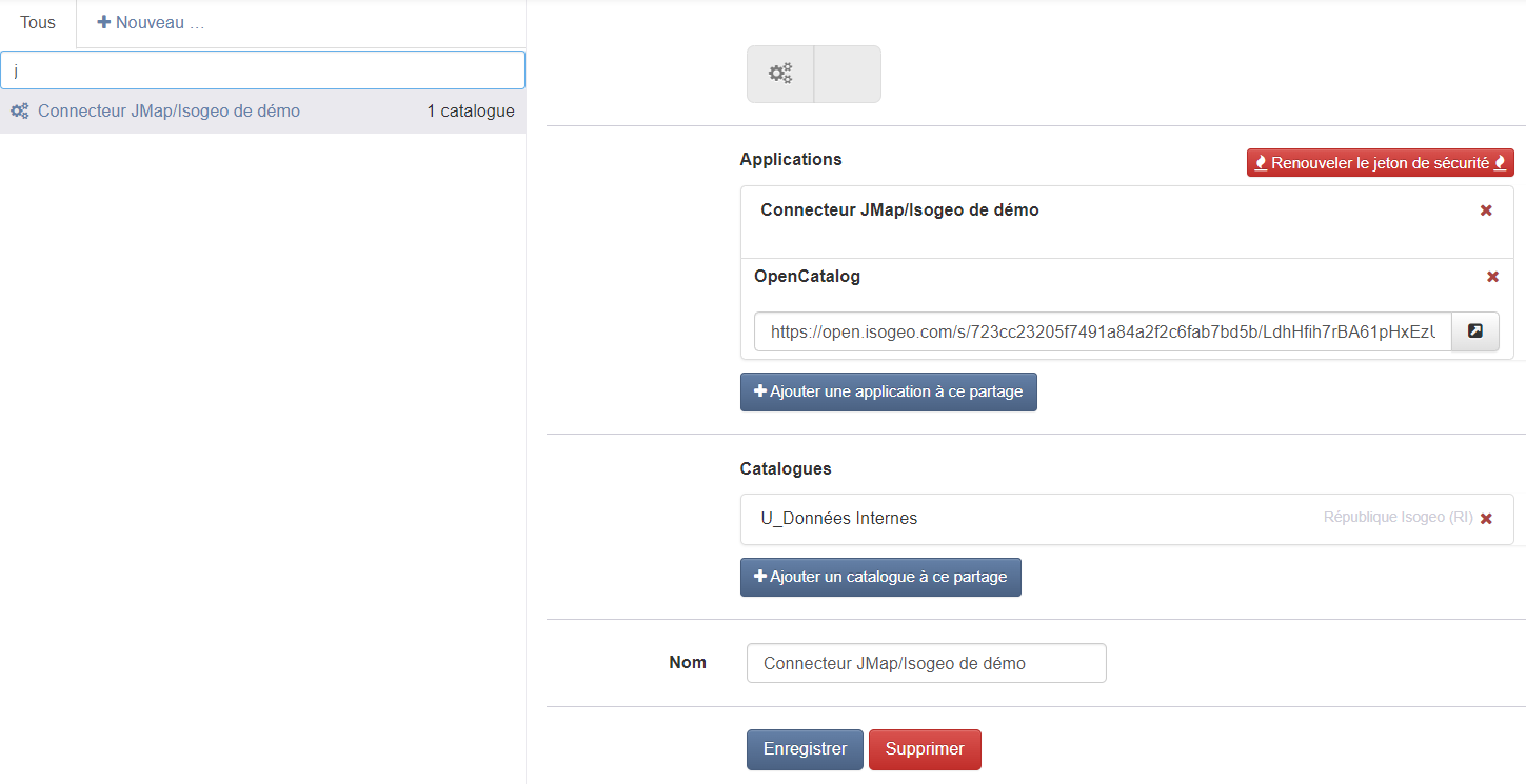 Configurer le partage du connecteur JMap/Isogeo