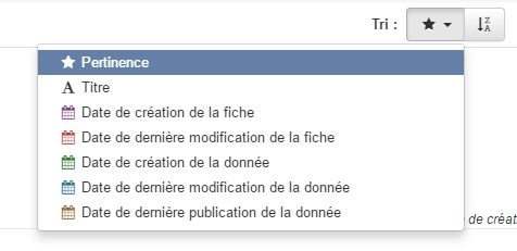 Options de tri et de pagination