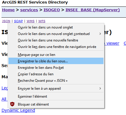 Esri Services manual import - Get JSON