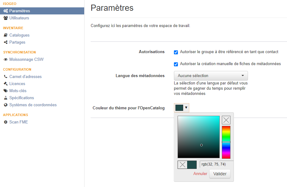 Modifier la couleur