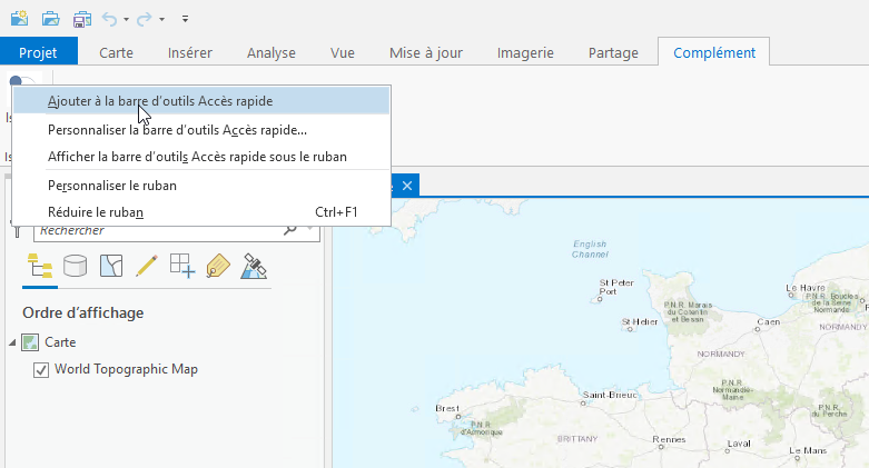 Adicione o plug-in à barra de acesso rápido