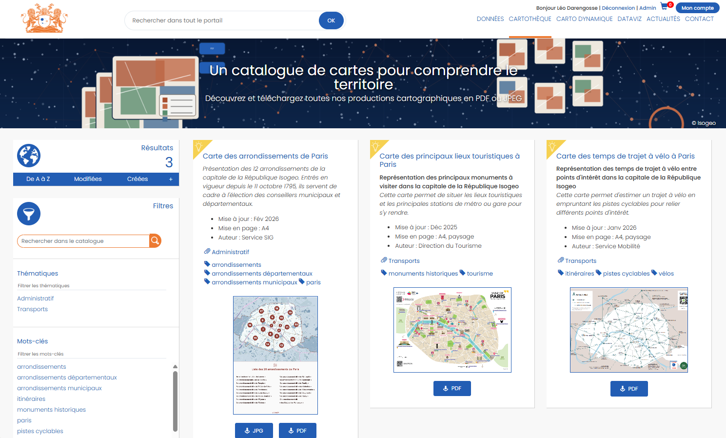 "Menu Cartothèque"