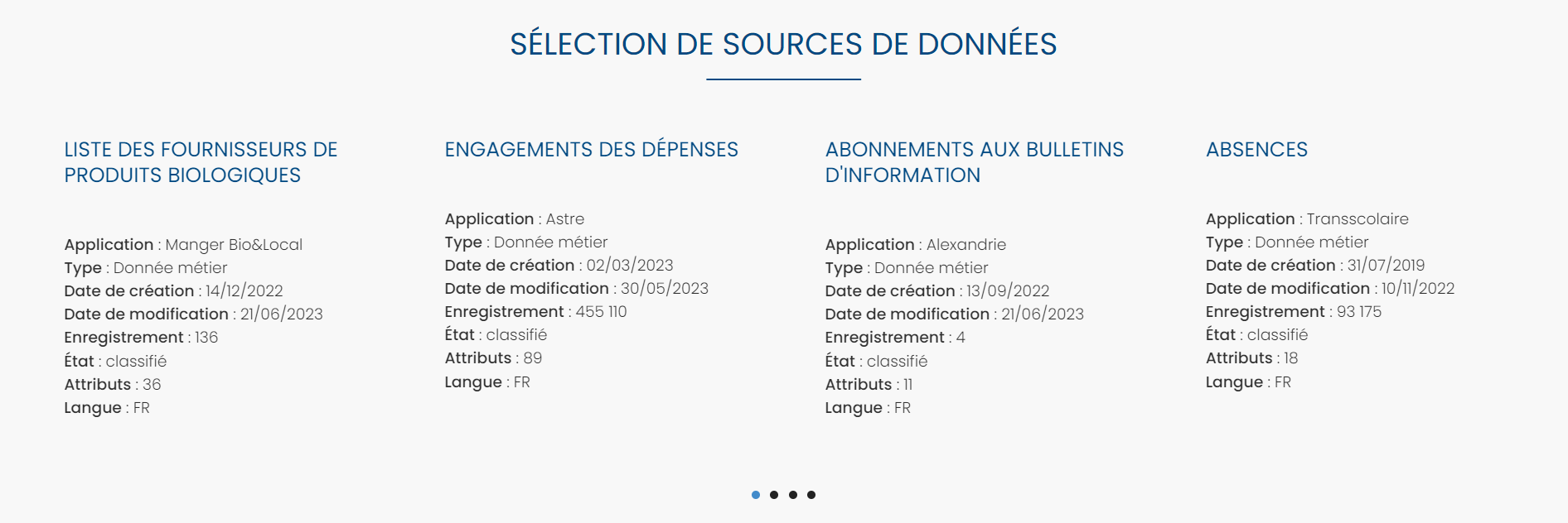 "Widget sélection de données - côté front"