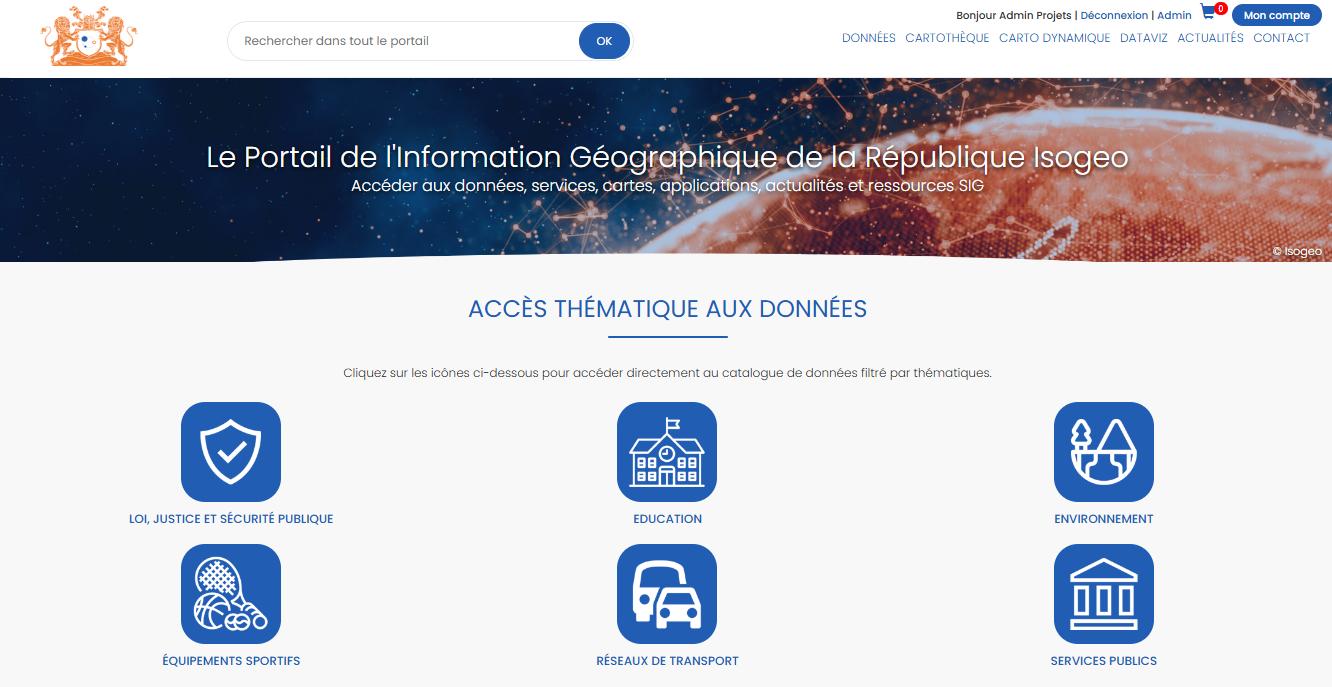 Exemple des widgets de la page d'accueil