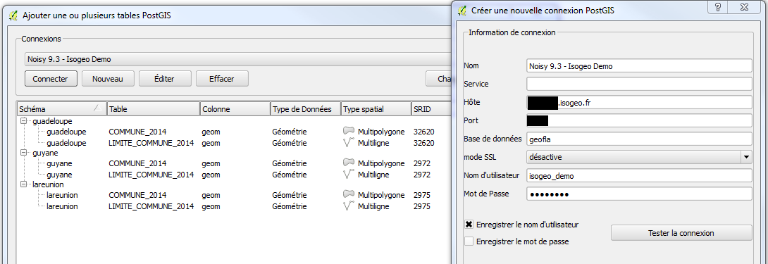 QGIS - Point d'entrée PostGIS