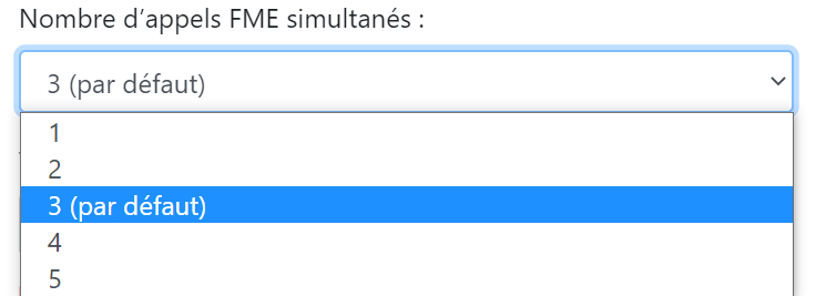 Choisir le nombre d'instances de FME