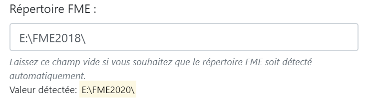 Configurer le chemin de FME