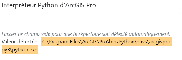 Configurer le chemin de l'interpréteur Python d'ArcGIS Pro