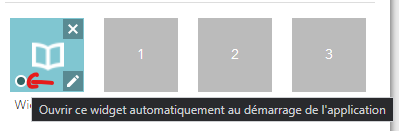 "Ouvrir le widget automatiquement au démarrage de l'application"