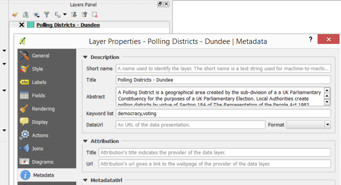 "Layer properties fillfulled with Isogeo metadata  (QGIS 2)"